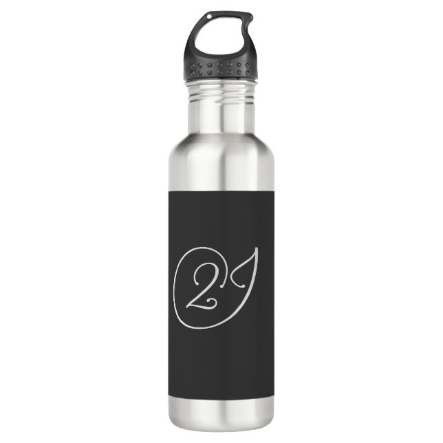 '2J' Logo  Stainless Steel Water Bottle (Front)