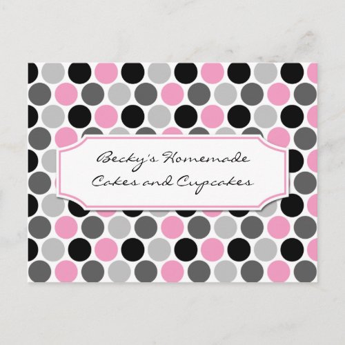 2Modern Pink Gray Black Circles Recipe Cards