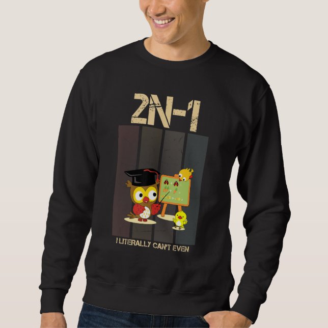 2n 1 I Literally Can't Even Math Funny Sayings Gra Sweatshirt (Front)