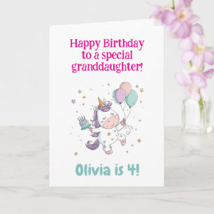 2nd, 3rd, 4th, 5th Birthday, Unicorn, Personalized Card