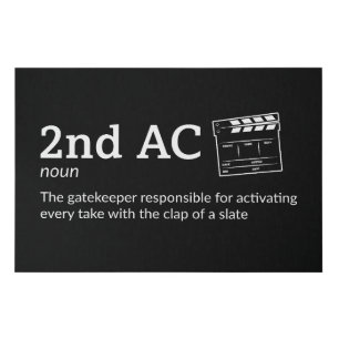 2nd AC Definition - Camera Team Decor 36" x 24" Faux Canvas Print