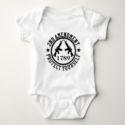 2nd Amendment AR15 Protect Yourself Black Baby Bodysuit