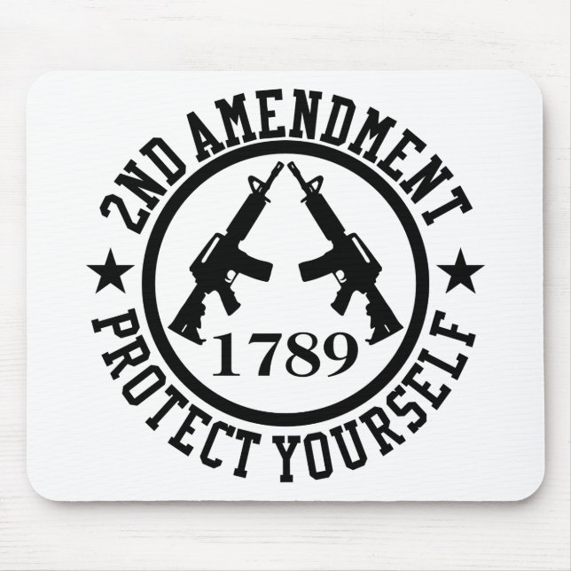 2nd Amendment AR15 Protect Yourself Black Mouse Pad (Front)