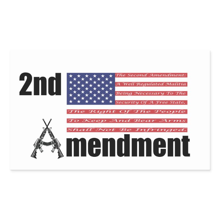 2nd Amendment AR Rifles A and Flag Stickers