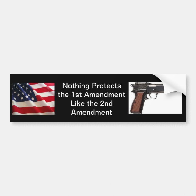 2nd Amendment Bumper Sticker (Black) (Front)