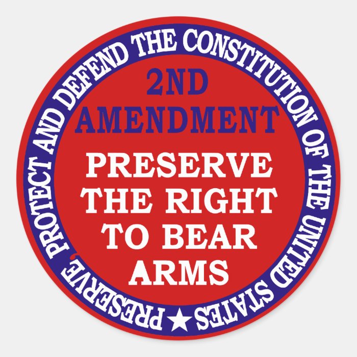 2nd Amendment Circle Round Sticker