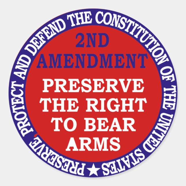 2nd Amendment Circle Round Sticker (Front)