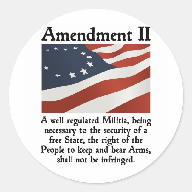 2nd Amendment Classic Round Sticker (Front)