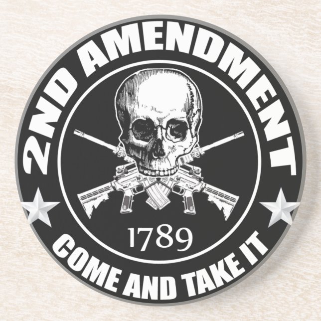 2nd Amendment Come And Take It Skull And AR's Coaster (Front)
