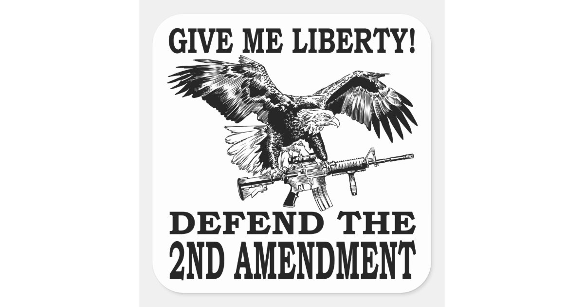 2nd Amendment Eagle Square Sticker | Zazzle.com