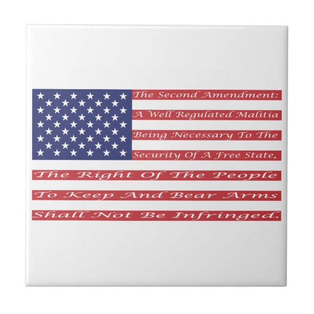 2nd Amendment Flag Ceramic Tile (Front)