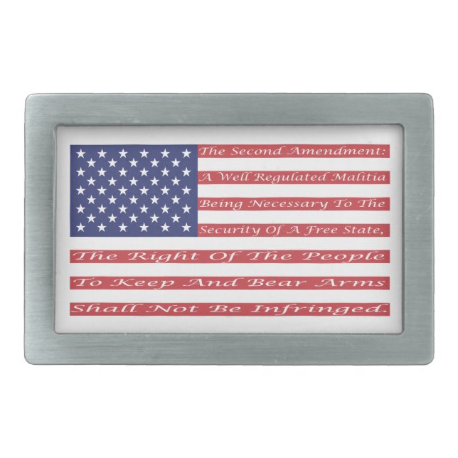 2nd Amendment Flag Rectangular Belt Buckle (Front)