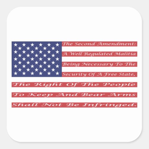2nd Amendment Flag Square Sticker
