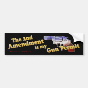 2nd Amendment Gun Permit Bumper Sticker