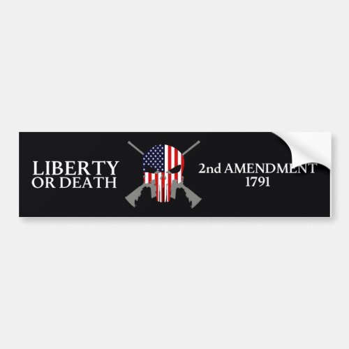 2nd Amendment Liberty Or Death American Flag Bumpe Bumper Sticker
