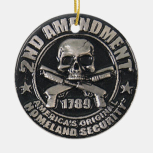 2nd Amendment Medal Ceramic Ornament