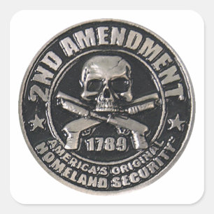2nd Amendment Medal Square Sticker