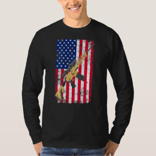 2nd Amendment On Back American Flag Usa Rifle Gun T-Shirt