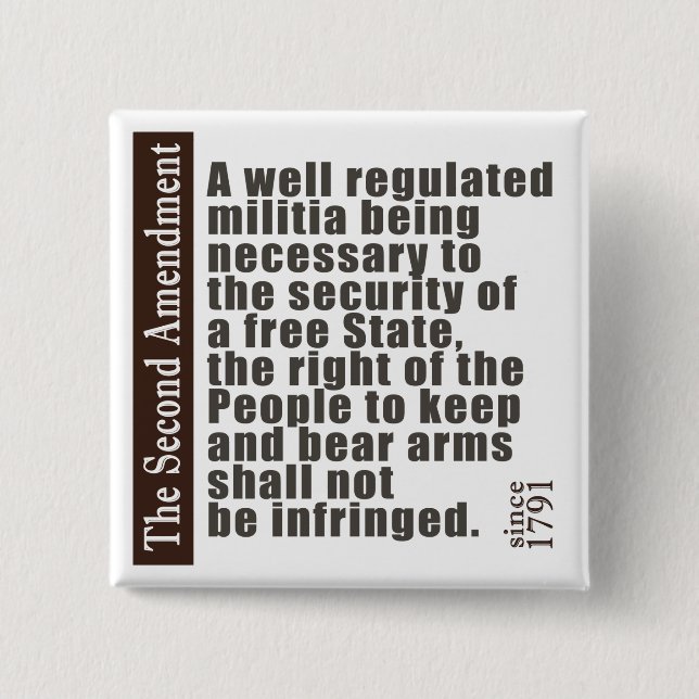 2nd Amendment Pinback Button (Front)