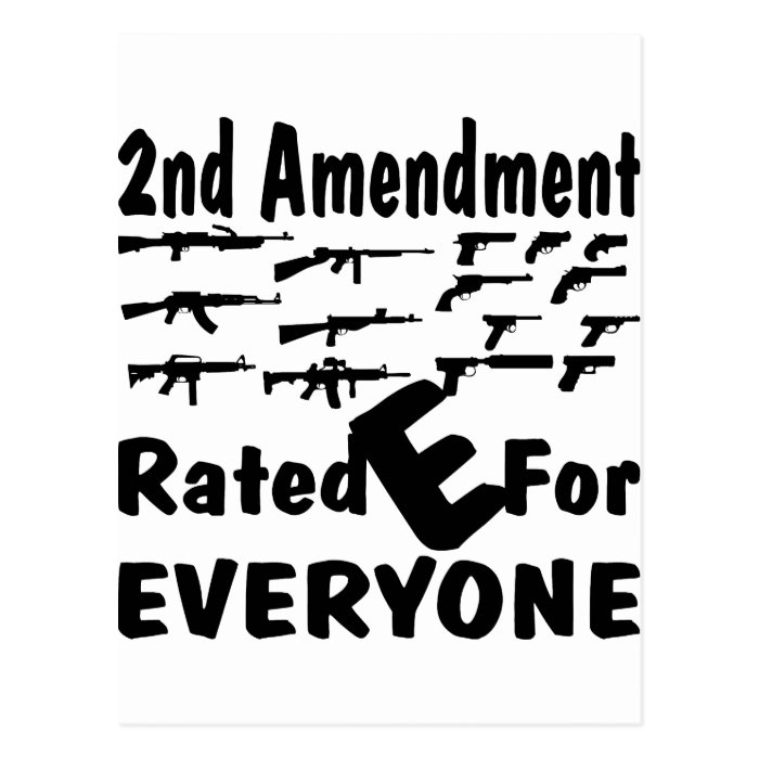 2nd Amendment Rated E For Everyone Post Card