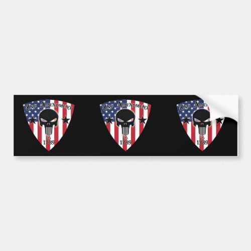 2nd Amendment Sticker USA American Flag Skull Bump
