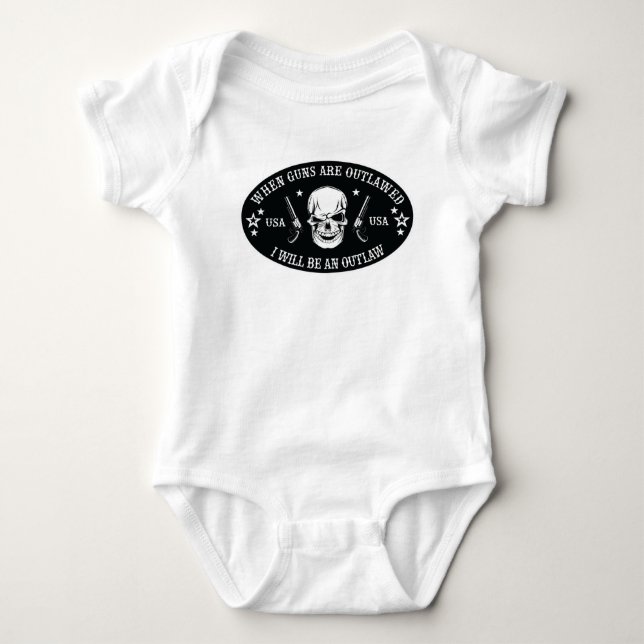 2nd Amendment  Throw Pillow Baby Bodysuit (Front)
