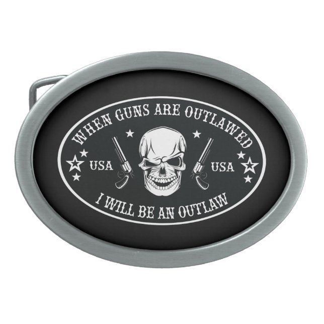 2nd Amendment  Throw Pillow Belt Buckle (Front)