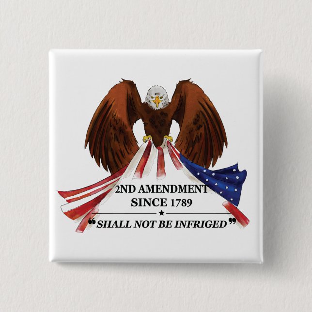 2nd Amendment  Throw Pillow Button (Front)