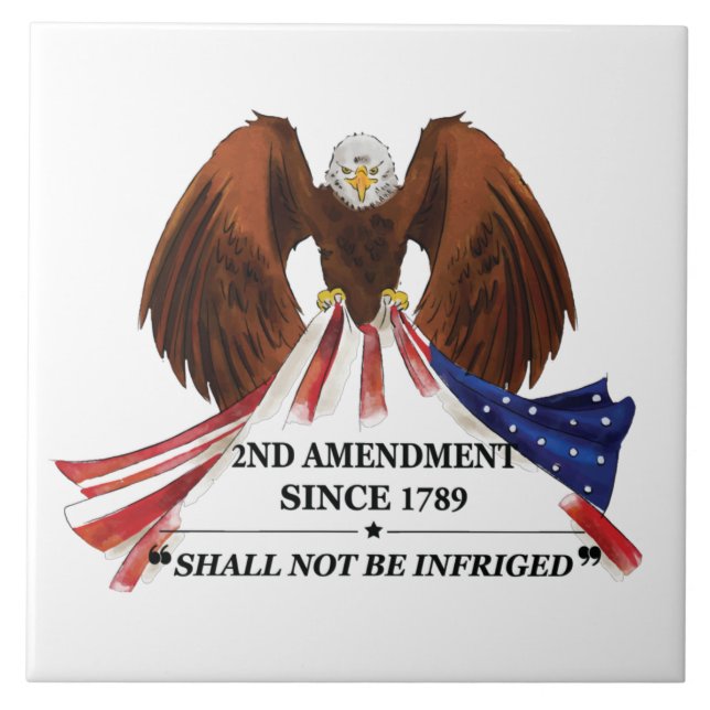 2nd Amendment  Throw Pillow Ceramic Tile (Front)