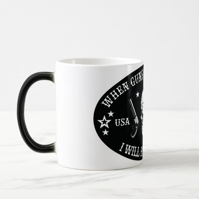 2nd Amendment  Throw Pillow Color Morph Mug (Left)