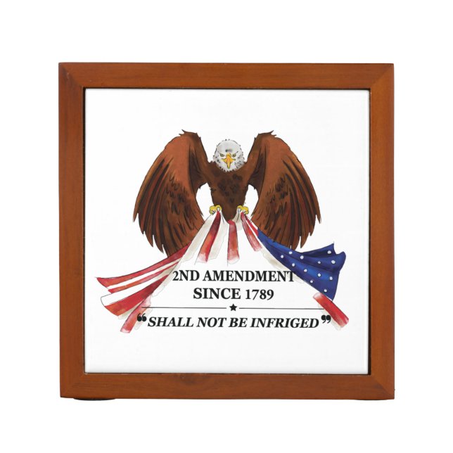 2nd Amendment  Throw Pillow Desk Organizer (Front)