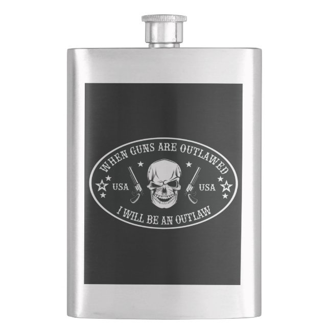 2nd Amendment  Throw Pillow Flask (Front)