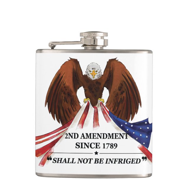 2nd Amendment  Throw Pillow Flask (Front)