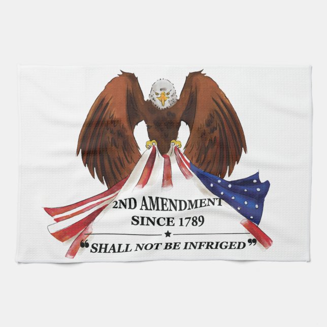 2nd Amendment  Throw Pillow Kitchen Towel (Horizontal)