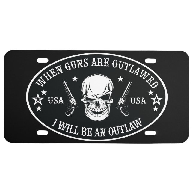 2nd Amendment  Throw Pillow License Plate (Front)