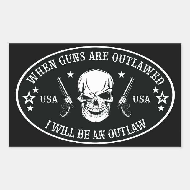 2nd Amendment  Throw Pillow Rectangular Sticker (Front)