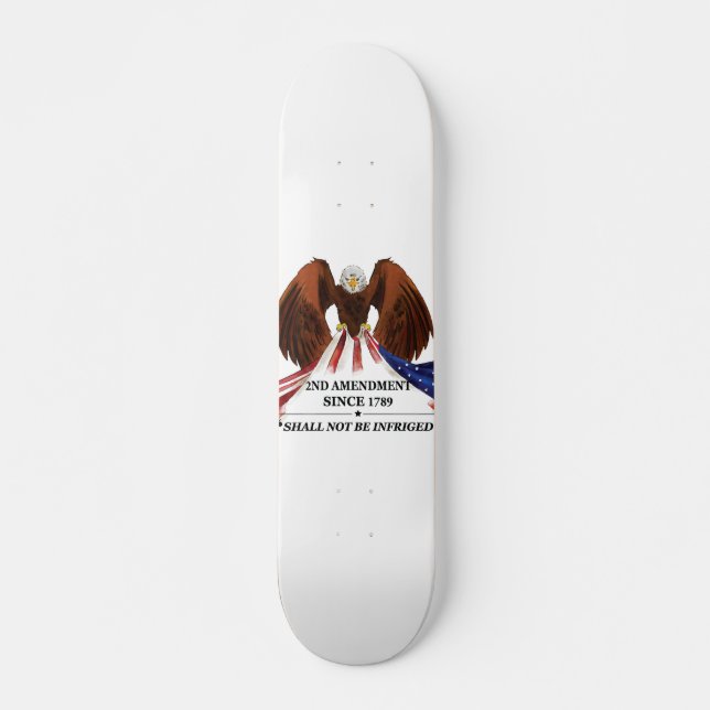 2nd Amendment  Throw Pillow Skateboard (Front)