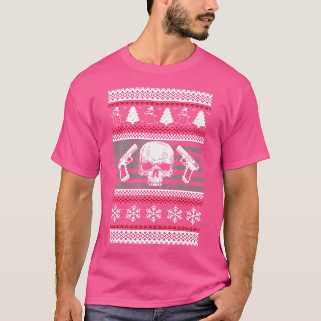 2Nd Amendment Ugly Christmas Xmas Guns T-Shirt (Front)