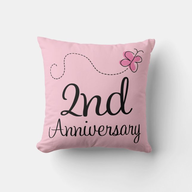 2nd Aniversary Celebration Gift (butterfly) Throw Pillow (Front)
