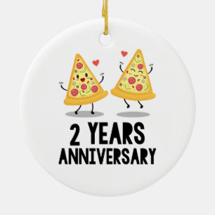 2nd Anniversary 2 Years Ceramic Ornament