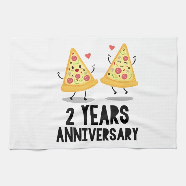 2nd Anniversary 2 Years Kitchen Towel (Horizontal)