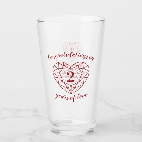 2nd anniversary 2 years of love garnet custom glass