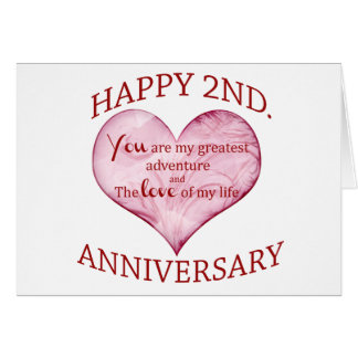 2nd Wedding Anniversary For Husband Cards Greeting Photo 2nd Anniversary Card