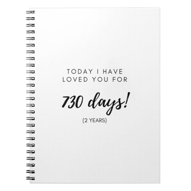 2nd Anniversary Gift for Boyfriend Girlfriend Notebook (Front)