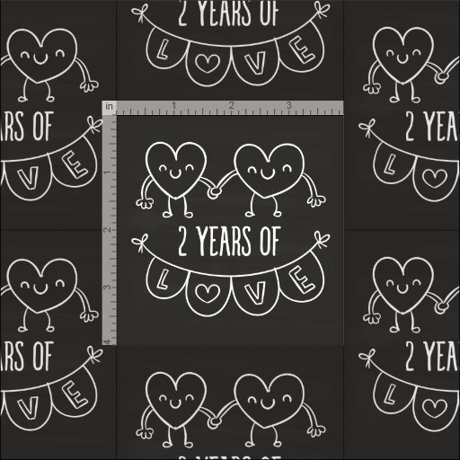 2nd Anniversary Gift For Her Chalk Hearts | P2 Fabric