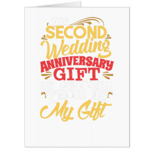 2nd Anniversary Gift is Cotton This is My Gift Card