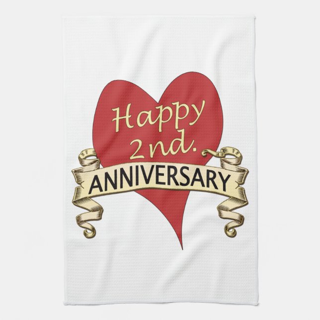 2nd. Anniversary Kitchen Towel (Vertical)