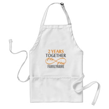 2nd Anniversary Mr. & Mrs Infinity Personalized Adult Apron by CelebratingLove at Zazzle