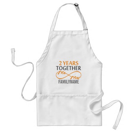 2nd Anniversary Mr. & Mrs Infinity Personalized Adult Apron