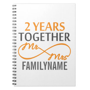 2nd Anniversary Mr. & Mrs Infinity Personalized Notebook
